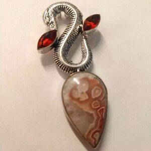 Jasper and Garnet Pendant 925 made in India